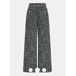 NWT Commense Mid-Waist Tweed Wide-Leg Pant Sz L